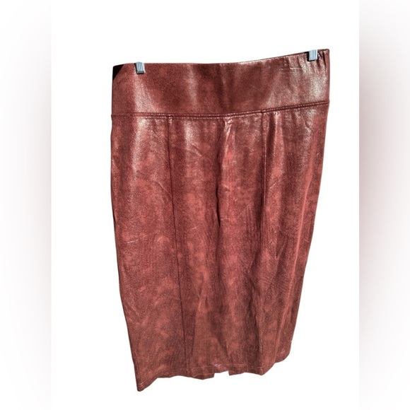 Seven7 classy suede brown midi pencil skirt - Picture 2 of 4